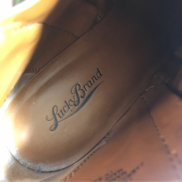 Lucky Brand Toffee LK-Basel Distressed Leather Zip Ankle Boots